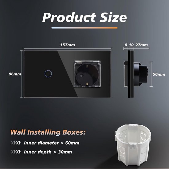 SGKJ-2C IP54 Socket with Waterproof Cover, 200-250V 10-16A Double German Power Socket with 40A 1P N RCD