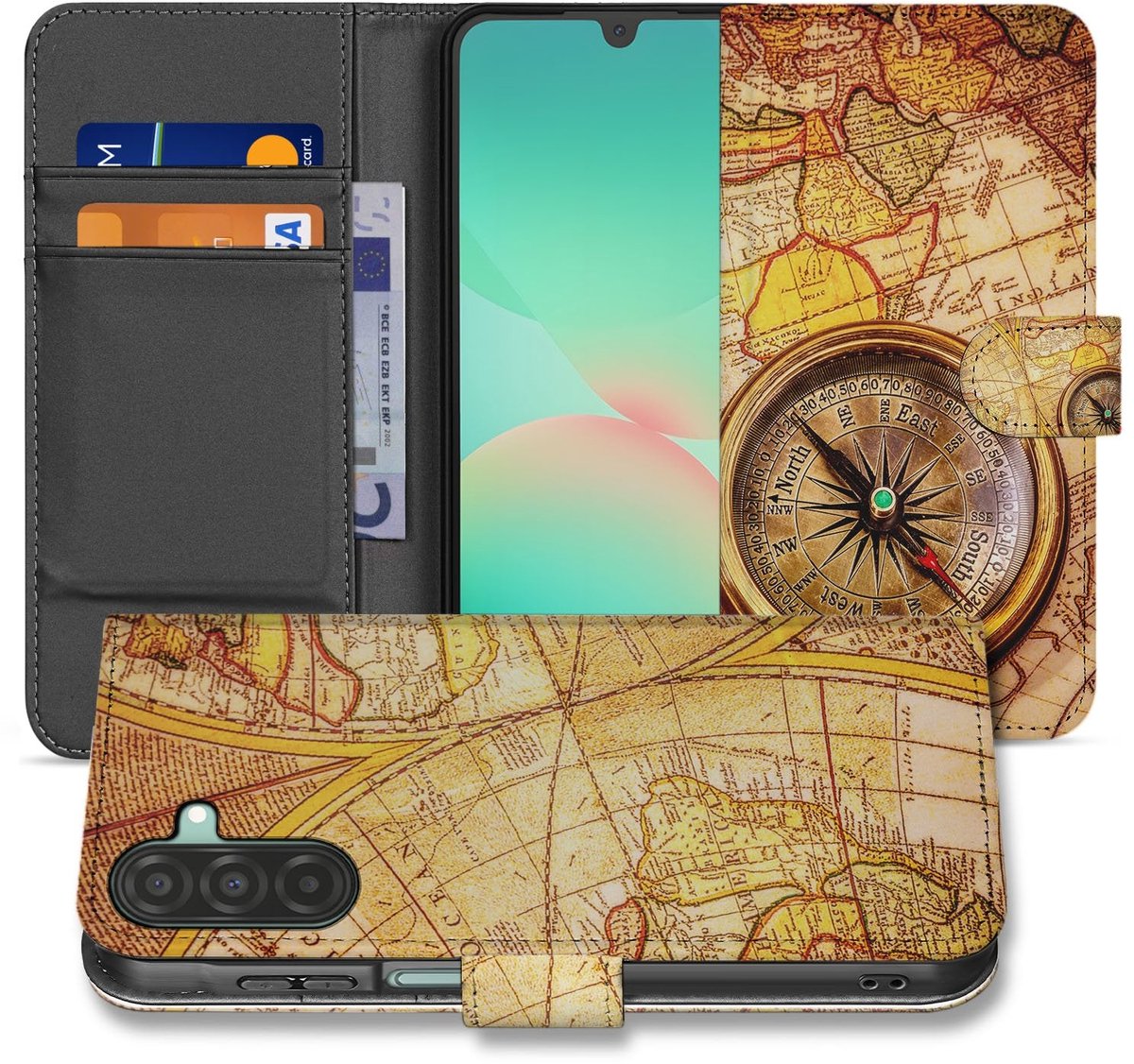 Samsung Galaxy A17 Flip Cover Kompas Met Magnetische Sluiting