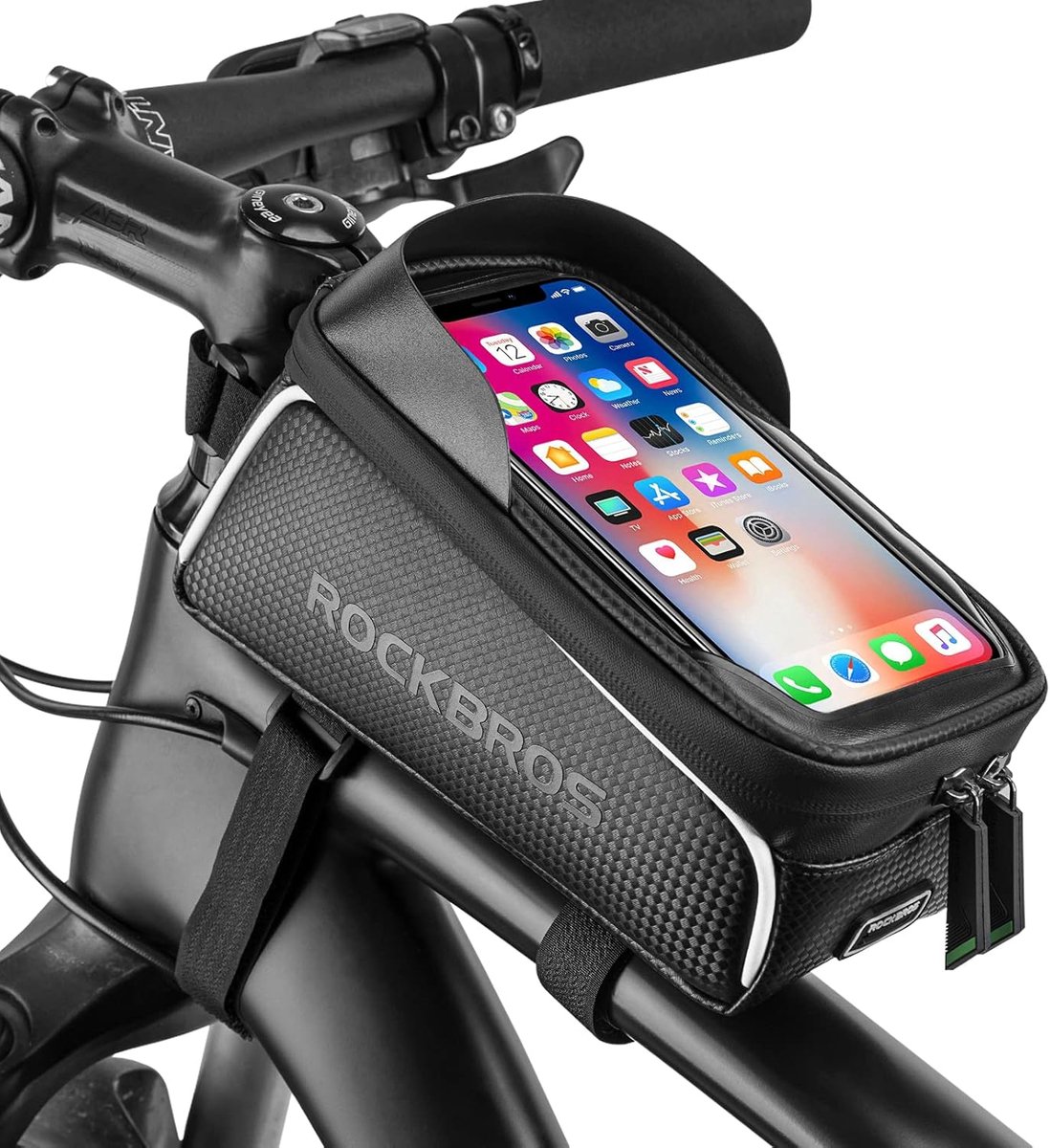 ROCKBROS Fietstas - Smartphonehouder - Waterdicht - Zwart - Compact en Duurzaam - Eenvoudige Montage