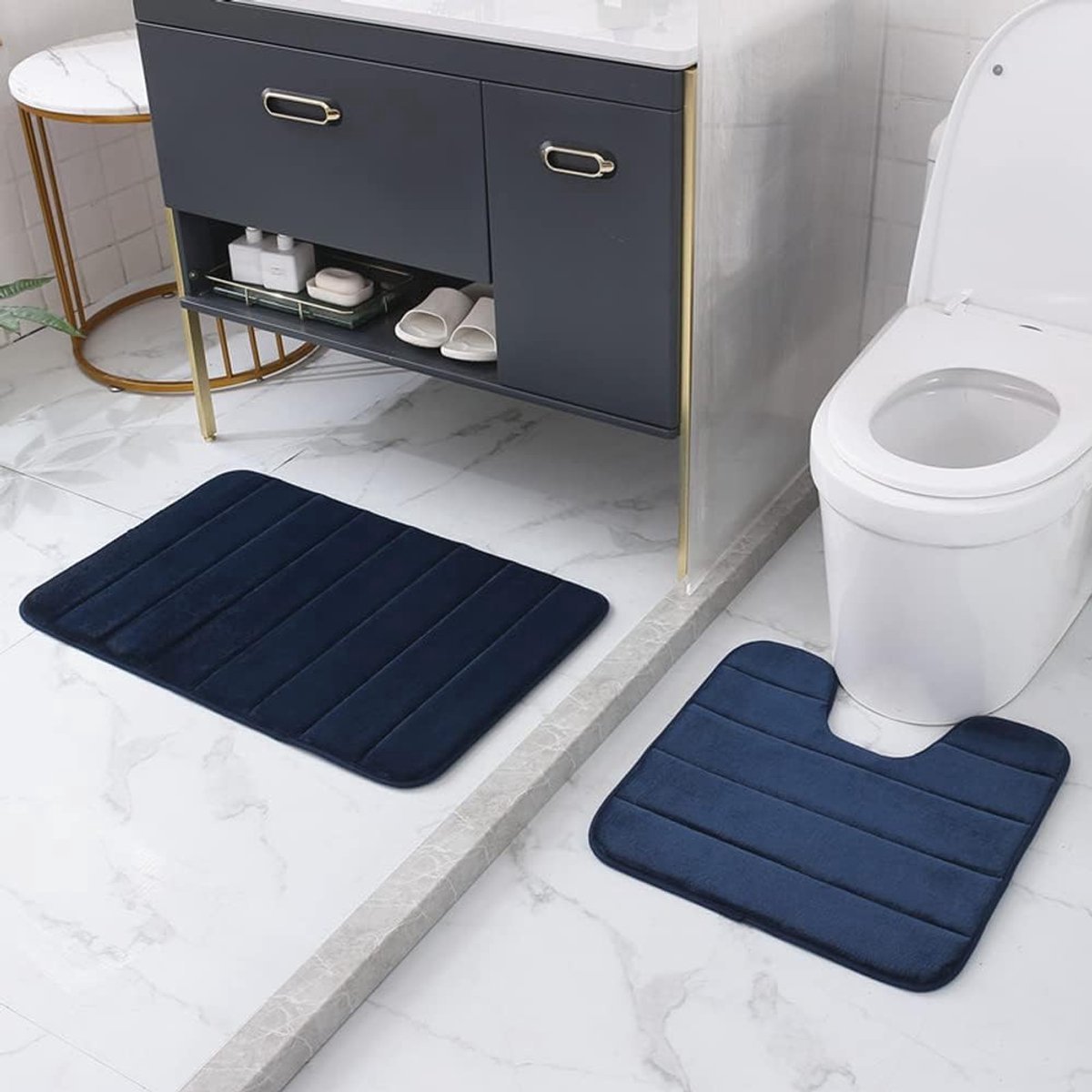 Stunq® Comfortabele en Zachte Badmatset met Antislip Laag en Geheugenschuim