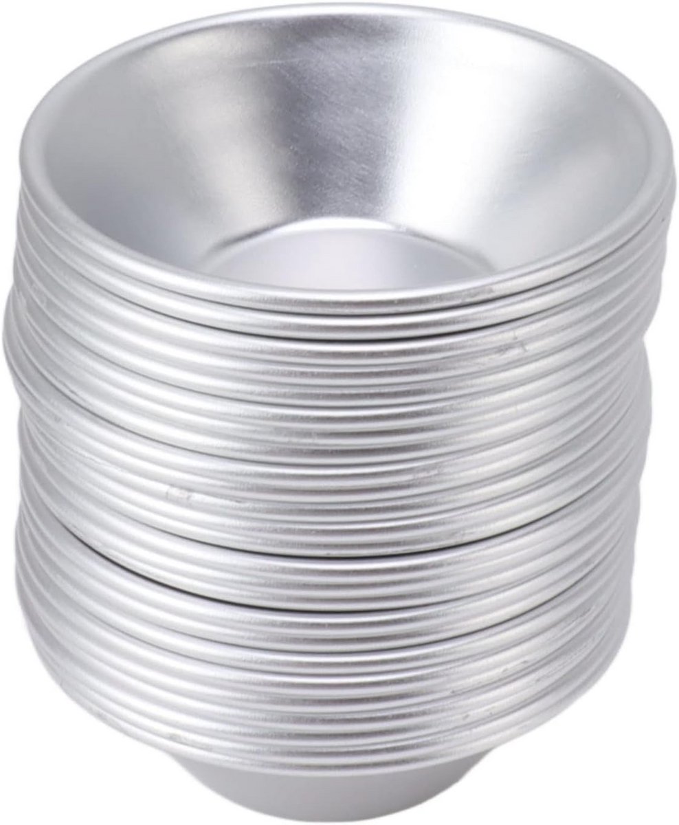 25 Stuks Aluminium Eiertaartvormpjes voor Bakken en Pudding