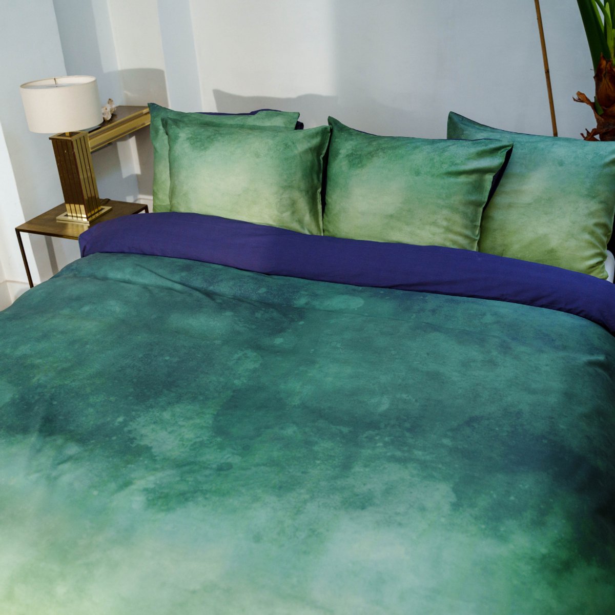 Kayori Tashiro Dekbedovertrek Tencel - 260x200-220 + 2 slopen - Lits-jumeaux - Zacht & Verkoelend - Groen