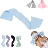 Oogmasker met veren en parels neon oranje