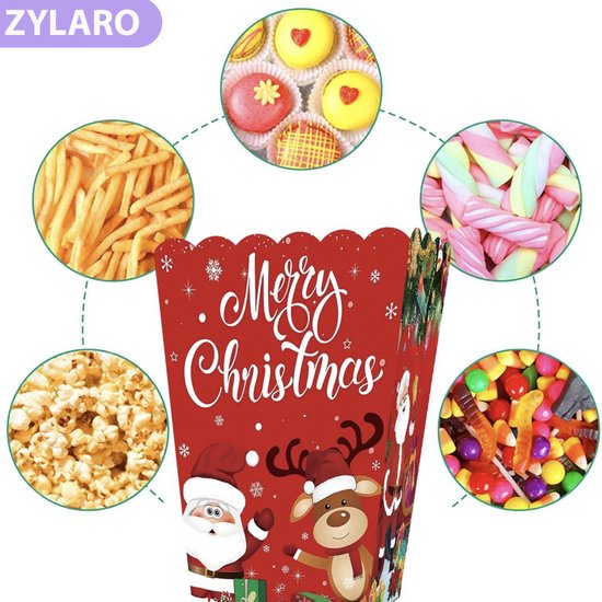 NAMOARLY 36stuks Zwarte Witte Gestreepte Popcorn Dozen
