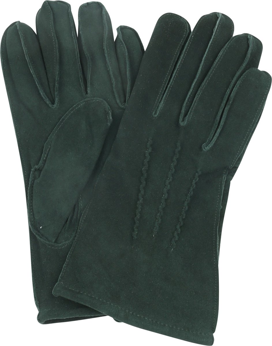 Suitable Suede Handschoen Donkergroen - Maat L - Heren