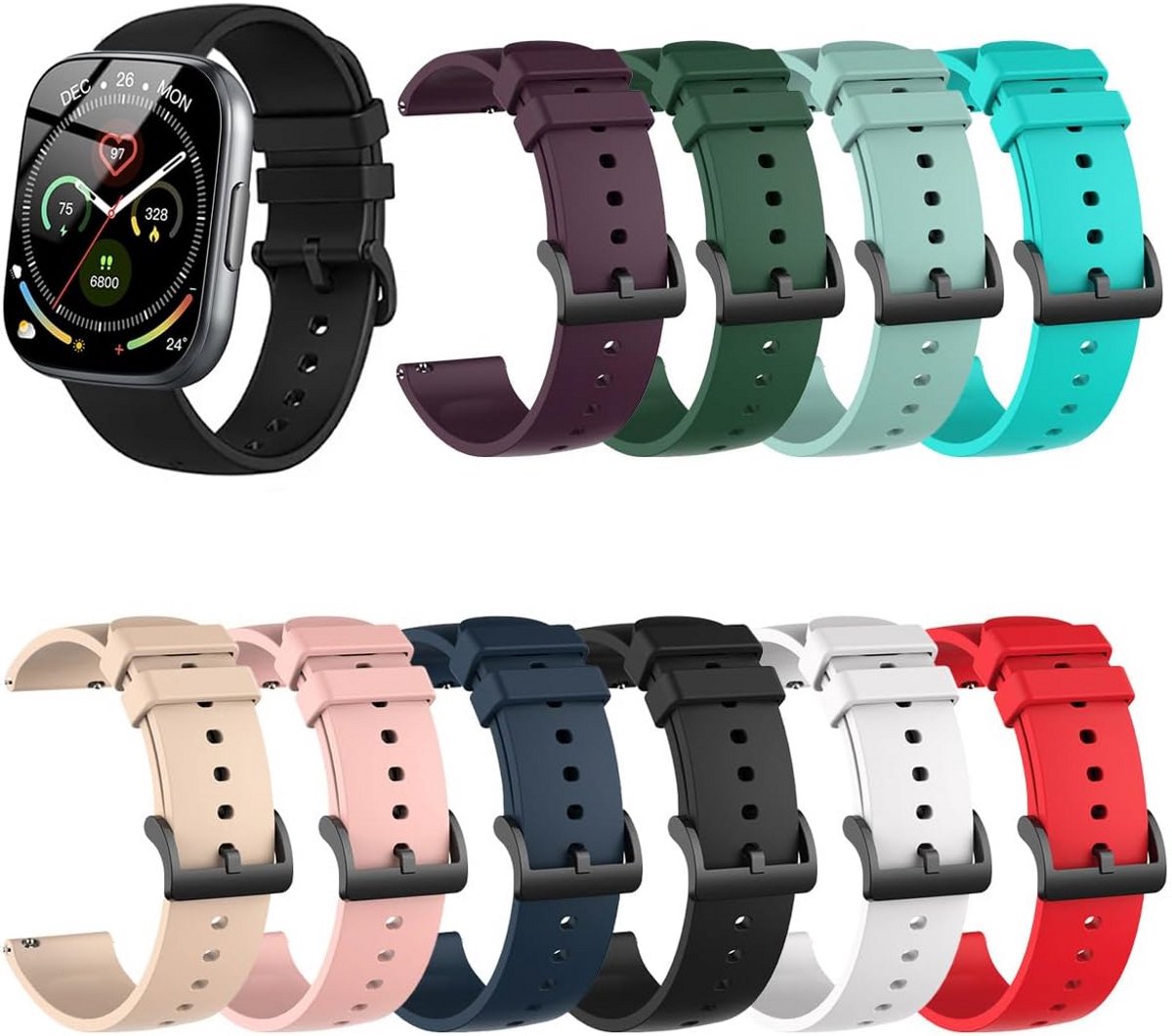 Siliconen horlogeband voor 1,95 inch Smartwatch Reserveband