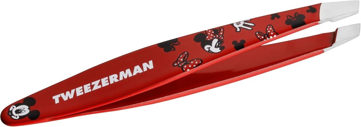 Tweezerman Mini Slant Tweezer Mickey & Minnie We Got Ears – Wenkbrauw Pincet - Compact Precisie Pincet Met Schuine Punt – Voor Epileren En Haartjes Verwijderen – Roestvrij Staal – Geschikt Voor Fijne En Stugge Haren – Epileer Pincet Voor Wenkbrauwen