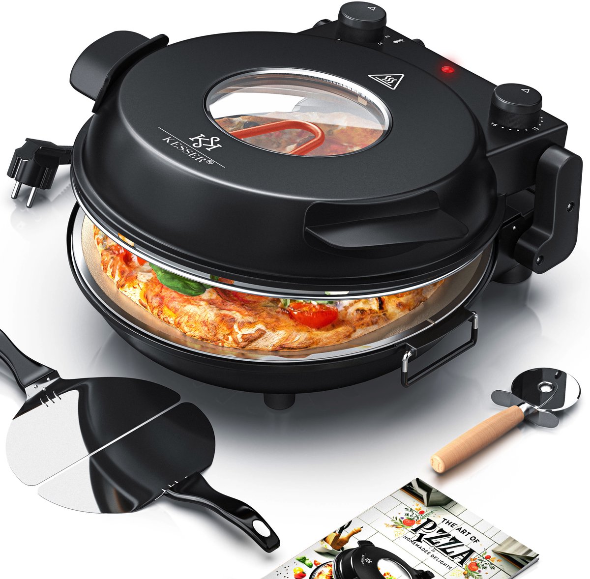 EURAST - Forno de pizza elétrico de 1 câmara para 4 pizzas ø 360