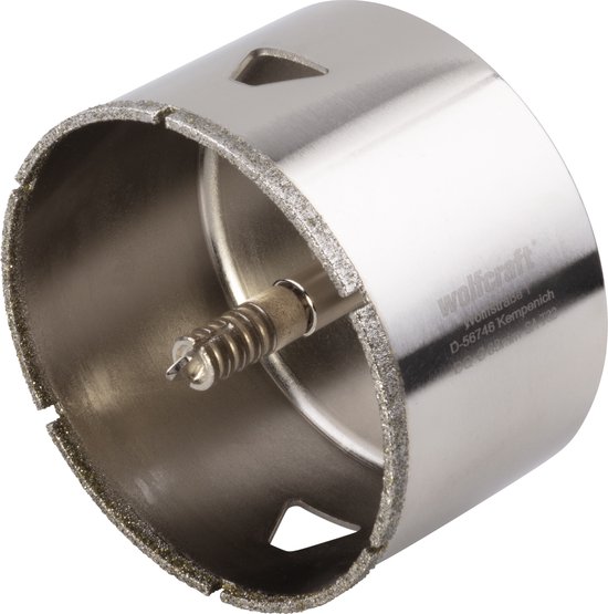Wolfcraft diamantboor met schroefdraad centerpunt en metalen behuizing, 83mm.