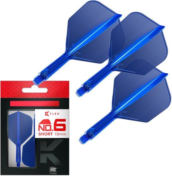 Target K-Flex Blue NO6 - Dart Flights - Short van Target — afbeelding 2