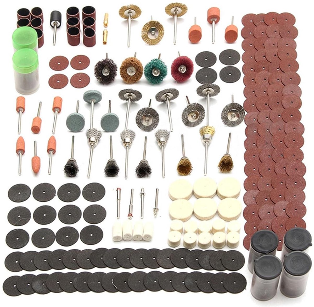 343 roterende stuks accessoires kit, 1/8 inch schacht elektrisch gereedschap accessoires, multifunctionele roterende gereedschapsset voor snijwerk, schuren, polijsten