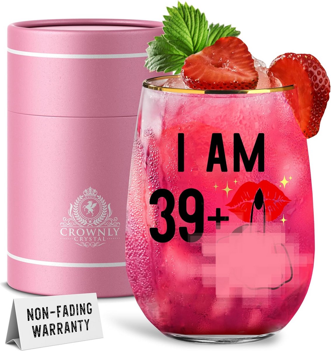 Gepersonaliseerd Wijnglas 40e Verjaardag - Grappig Cadeau voor Vrouwen, Mama, Oma
