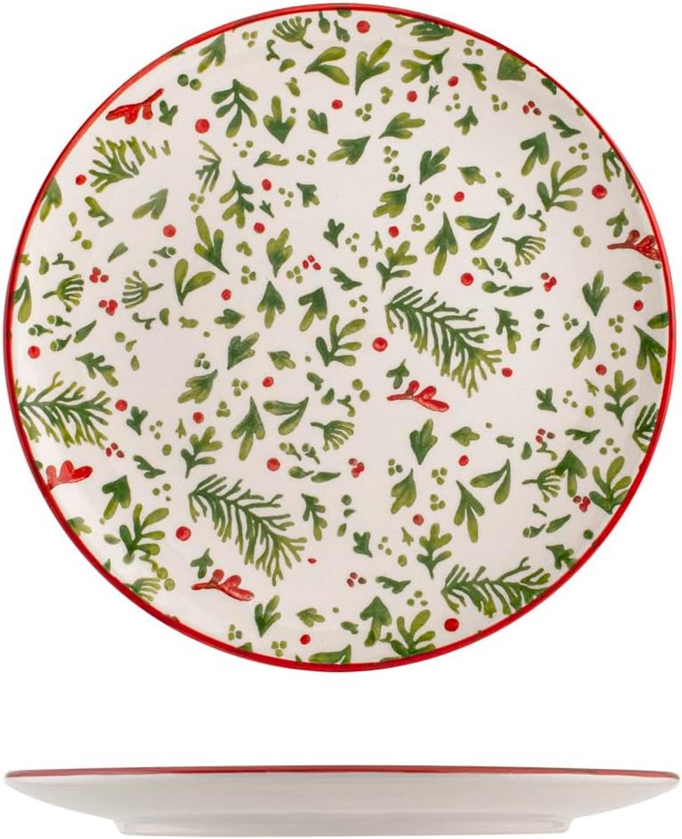 Set van 6 Kerst Fruitborden 20 cm Keramiek