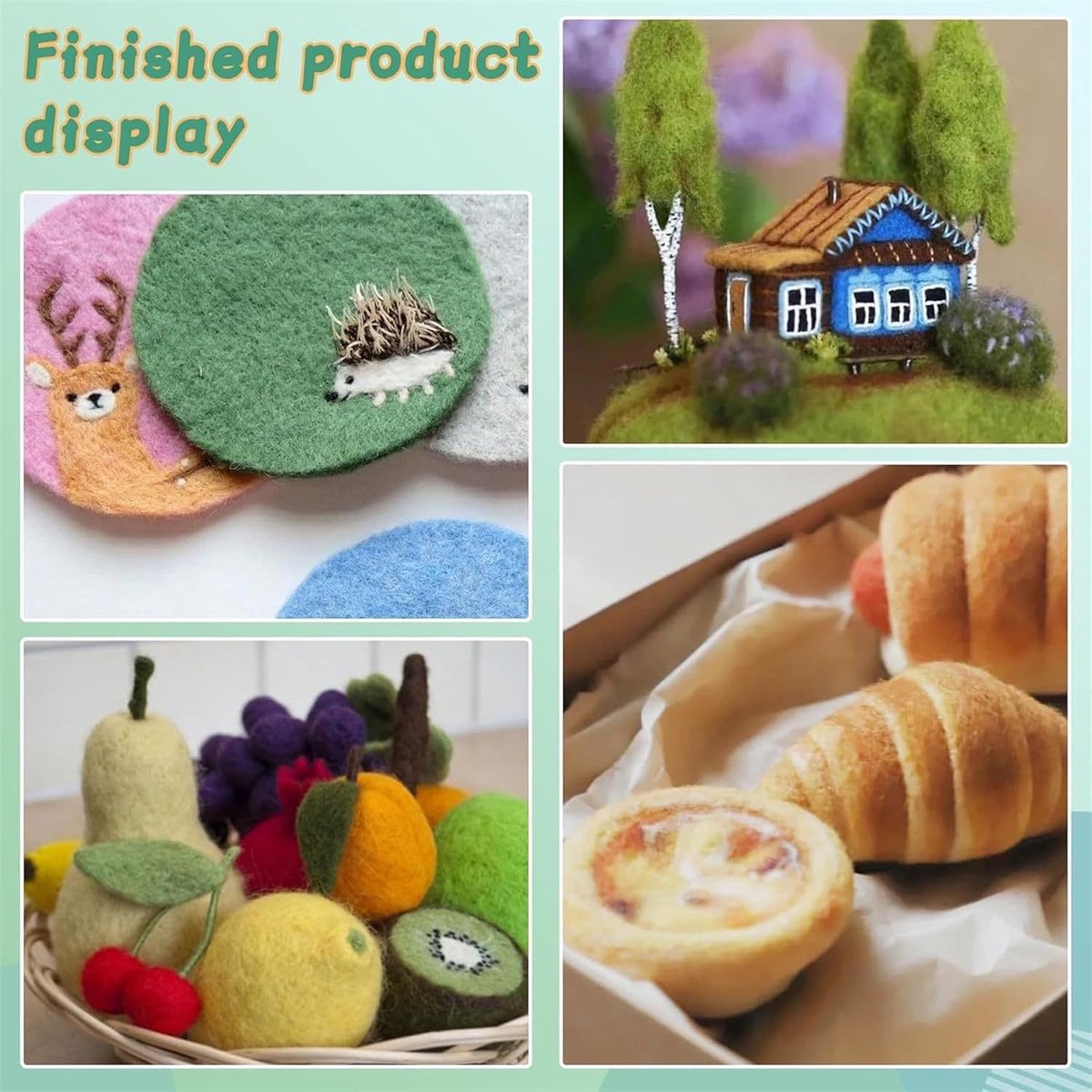 BOTC Naaldvilten - Starterset - Incl. Tools en doos - Needle felting - Pakket - Gekaarde wol - Viltnaalden - Groente — afbeelding 3