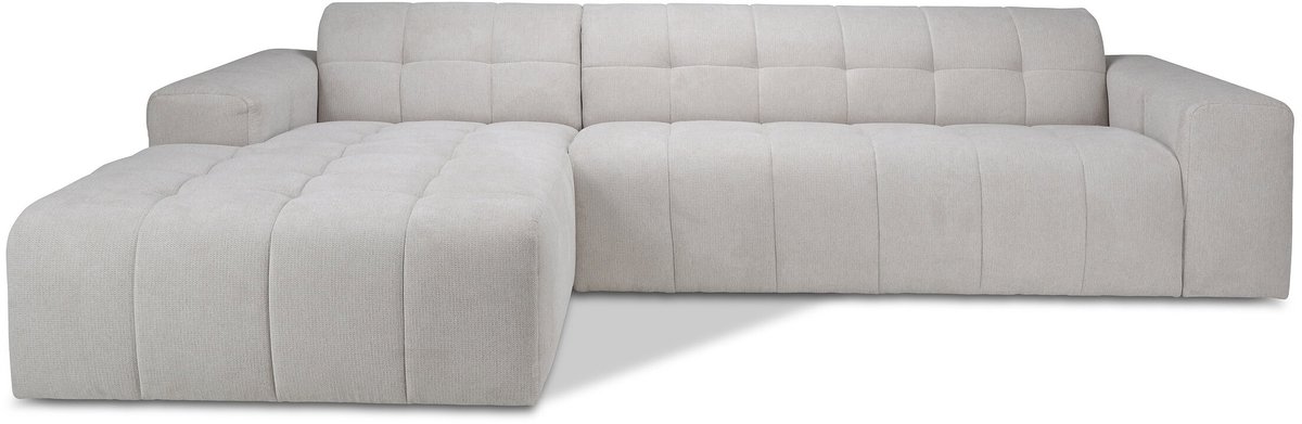 Icon Living - Bank Fika Hoekcombinatie 2.5-zits - Longchair Voorstaand Links Stof Mito Natural
