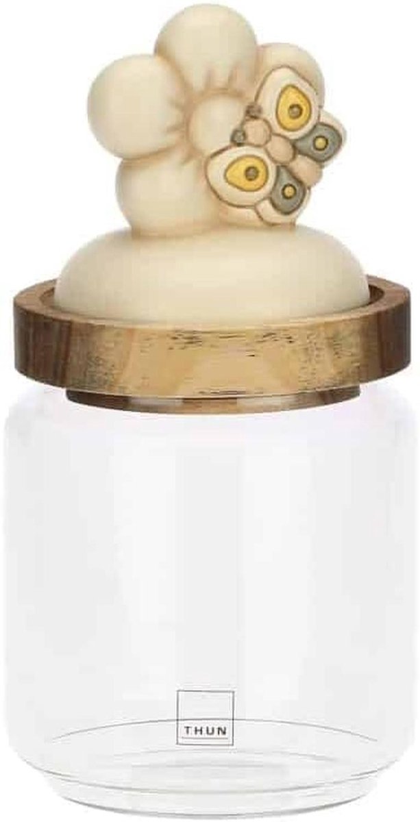 Glazen Voorraadpot met Houten Deksel - Kleine Keukencontainer (400 ml)