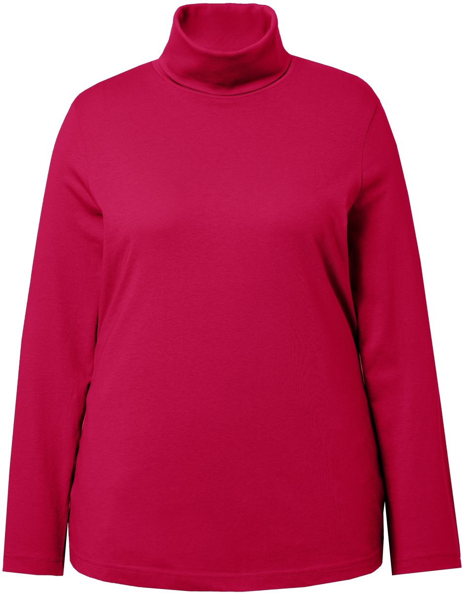 Ulla Popken - Dames - Shirt col slim lange mouwen - Rood - Maat 58+