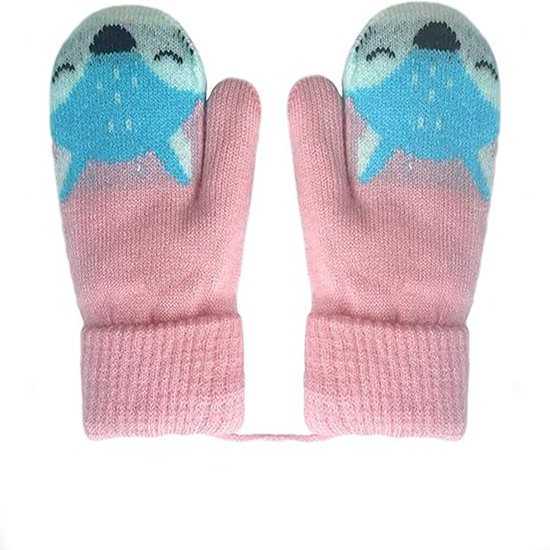 Yimomoyi 2 Paar Baby Winterhandschoenen, Babyhandschoenen, Kinderhandschoenen, Handschoenen met Anti-verloren Koord, Warme Fleece Handschoenen voor Kinderen, Meisjes en Jongens van 3-7 Jaar