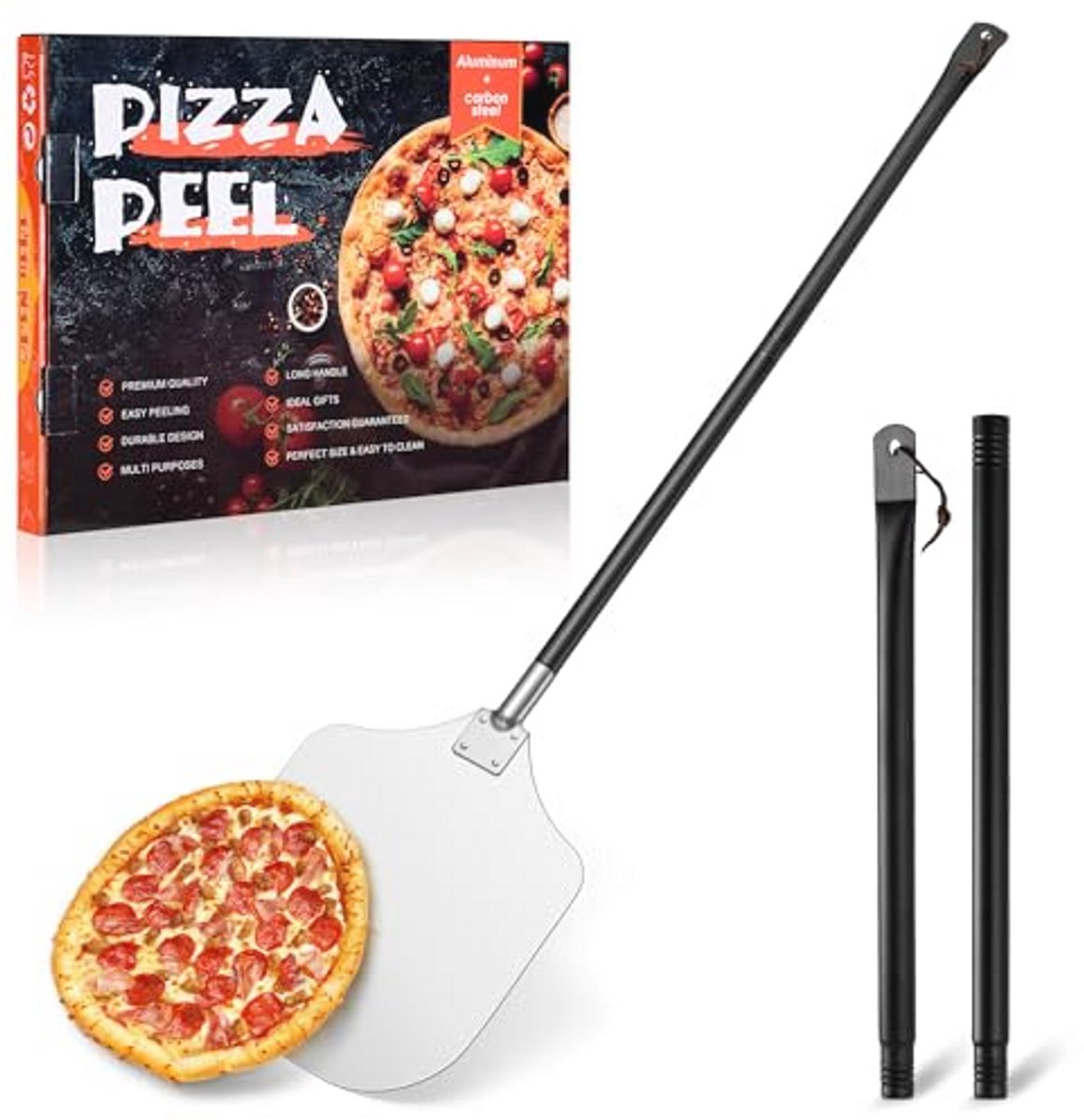 Pizza Schop voor Oven en Grill - 30.5 x 42 cm - Lichtgewicht en Verstelbare Handgreep