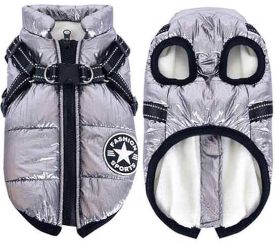 Cosensi - Winterkleding Voor Kleine Honden, Warme Jas Van Zachte Fleece Met Reflecterende Rits Hond Onesie Jumpsuit Puppy Pyjama Kostuum Blauw Xxl