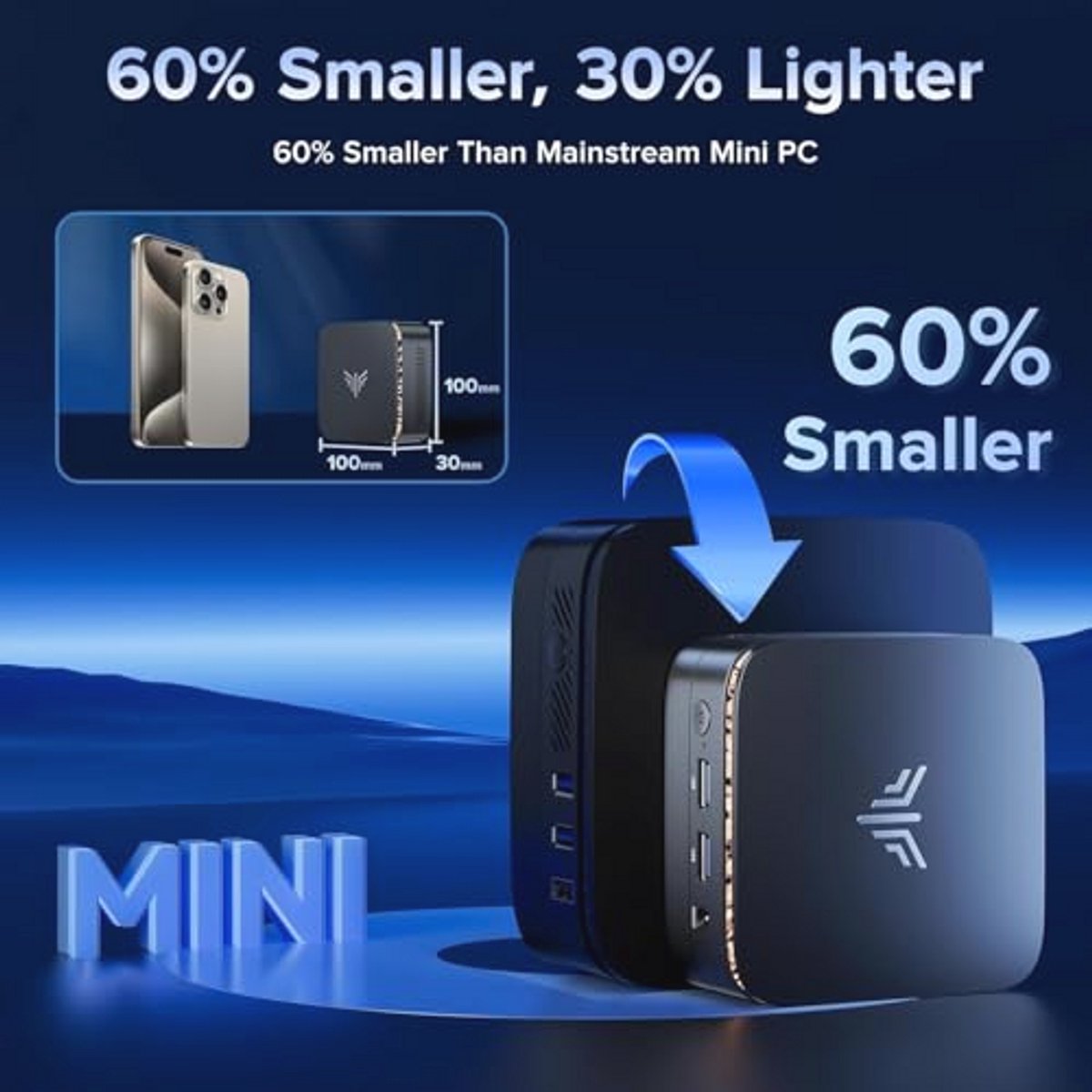 Mini PC met Alder Lake, 16GB RAM, 512GB SSD, Dual Display en 4K @ 60Hz