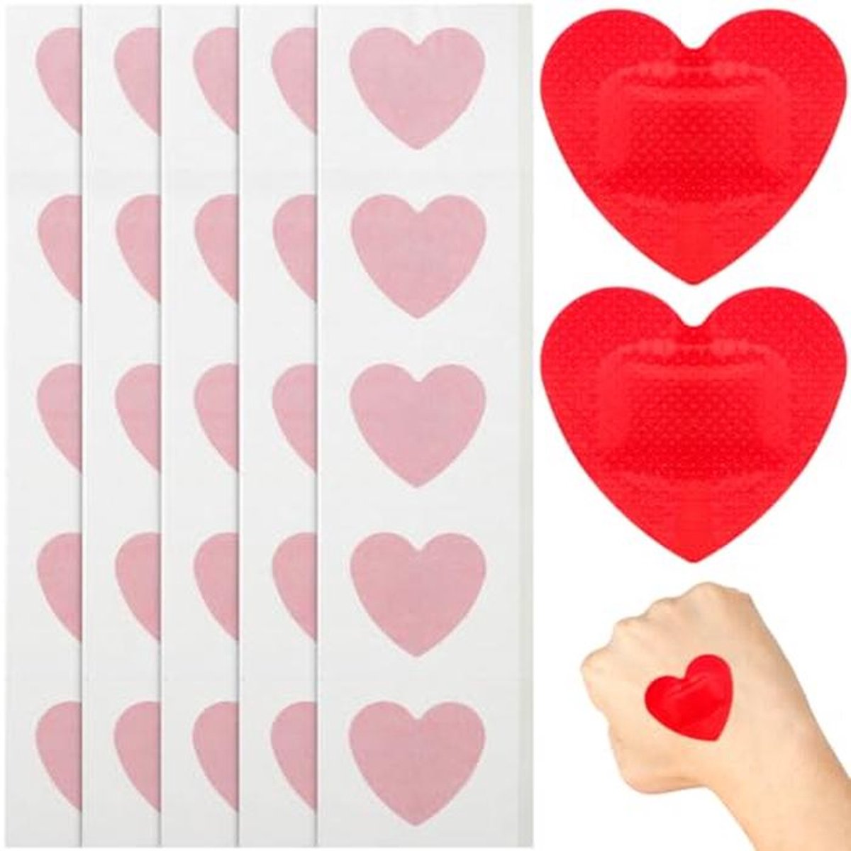 Hartvormige Pleisters (25 stuks) - Ideaal voor Wondverzorging en Infectiepreventie