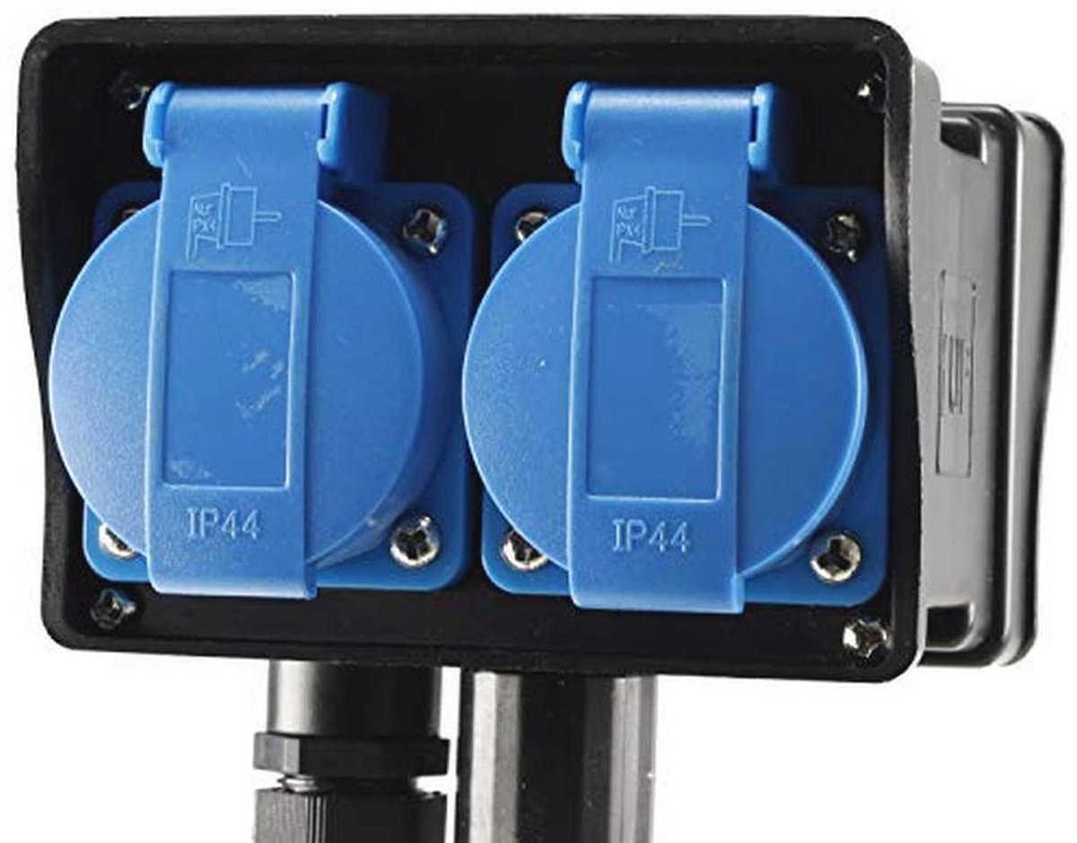 Stopcontact met timer en grondspies - 2-voudig