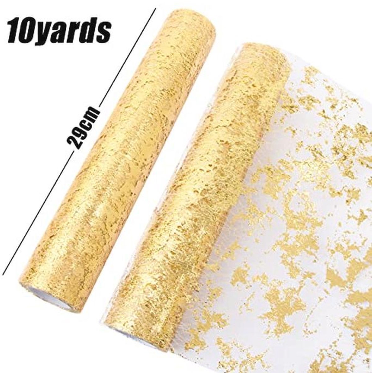 Glanzende gouden tafelloper van glitter en metaal voor feestelijke decoraties