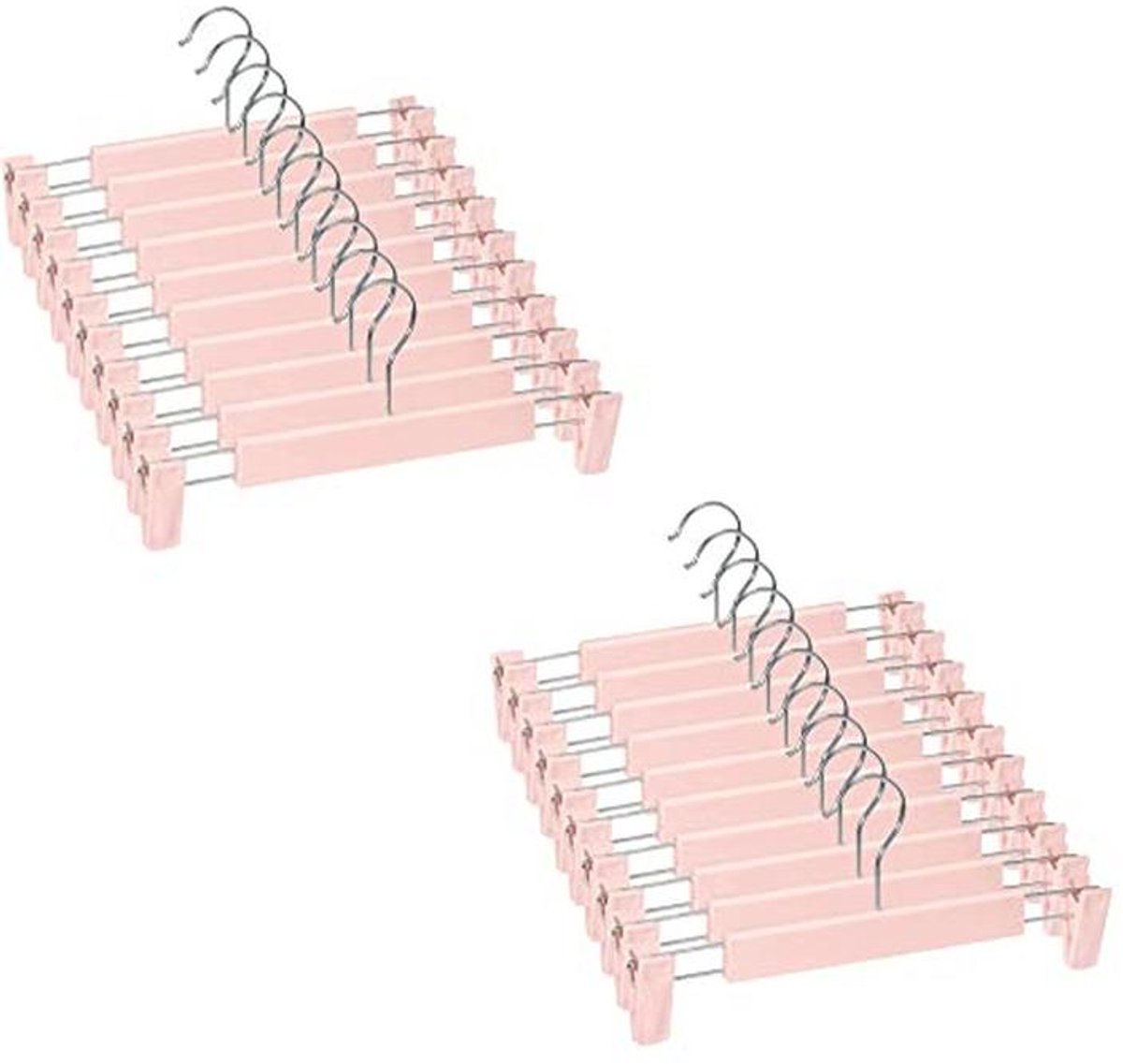 20 Stuks Ruimtebesparende Kleerhangers met Antislip Clips voor Kleding