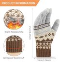 Gants D'hiver Tactiles Motif Renne - Lot De 2 Paires, Taille Moyenne (rose Et Gris) - Cadeau Noël
