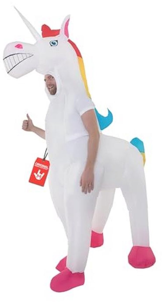 Opblaasbaar eenhoornkostuum voor volwassenen - Grappig carnaval en Halloween kostuum