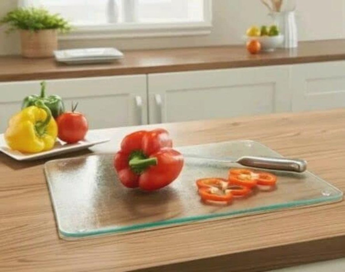 Ribbel Snijplank van Helder Gehard Glas - 40x30 cm