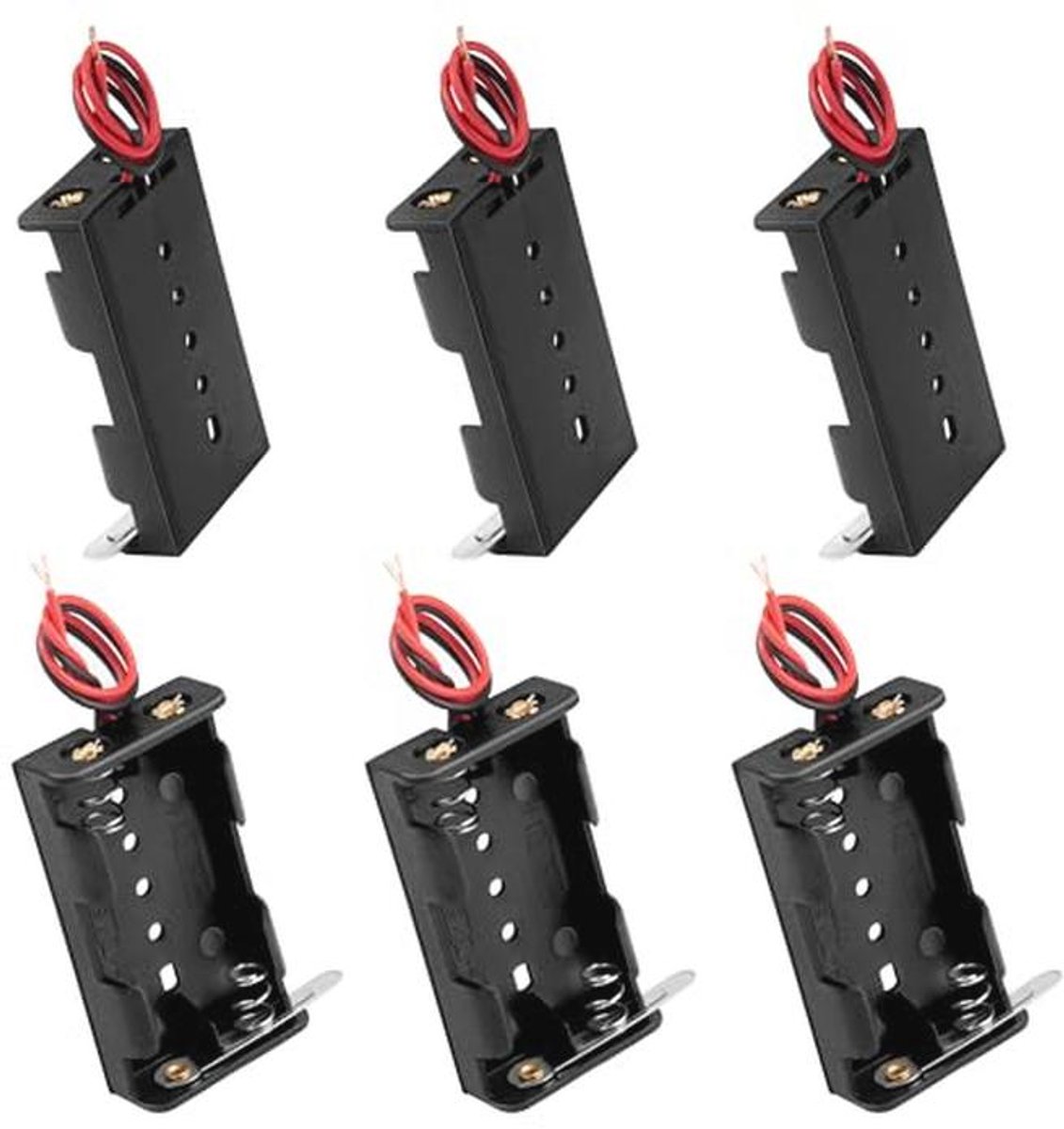 AA batterijhouder met draden en schakelaar - Set van 2