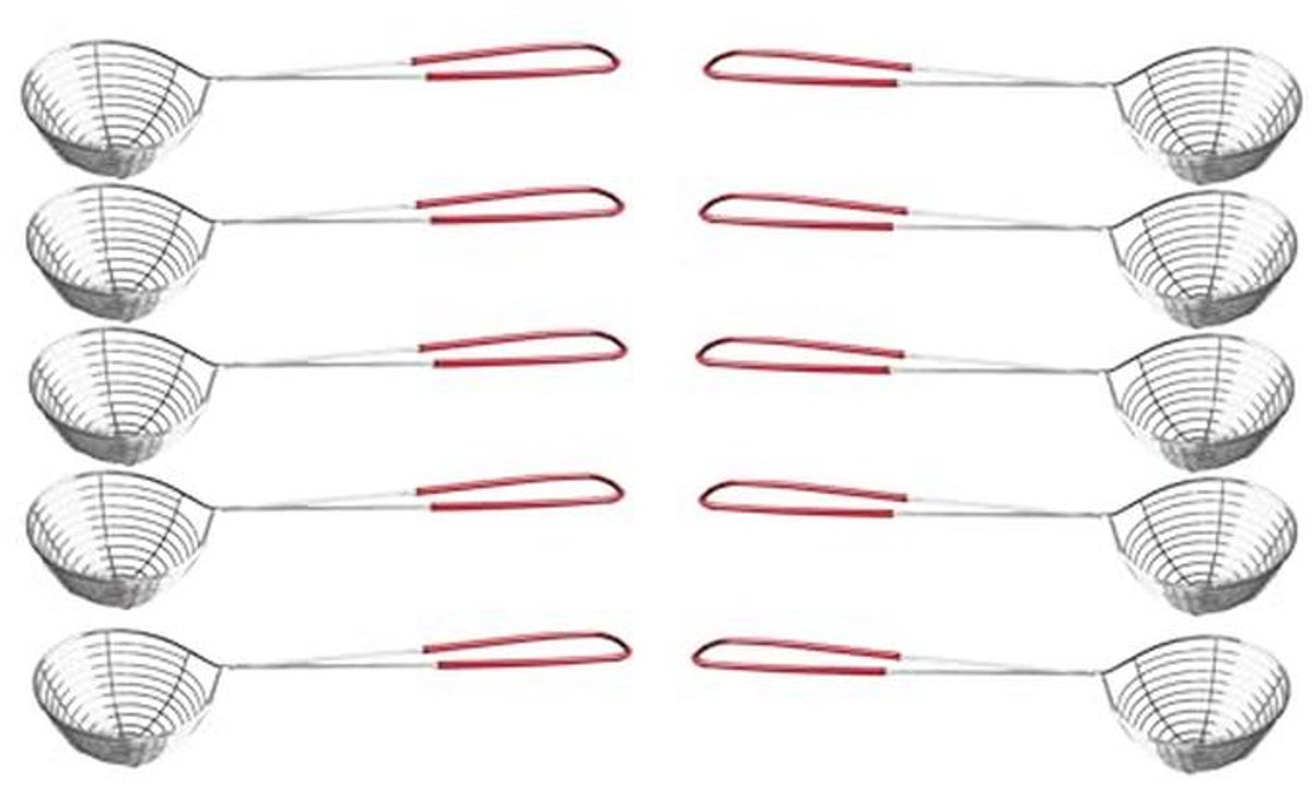 XL Fondue-Zeef voor Vuurpan en Mongoliaanse Pot - Roestvrij Staal, Ø 6,5 cm, L 31 cm