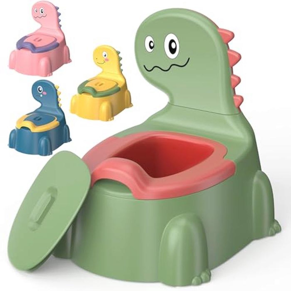 Dino Potty Training Stoel voor Peuters - Draagbare Toilet voor Kinderen met Spatbescherming