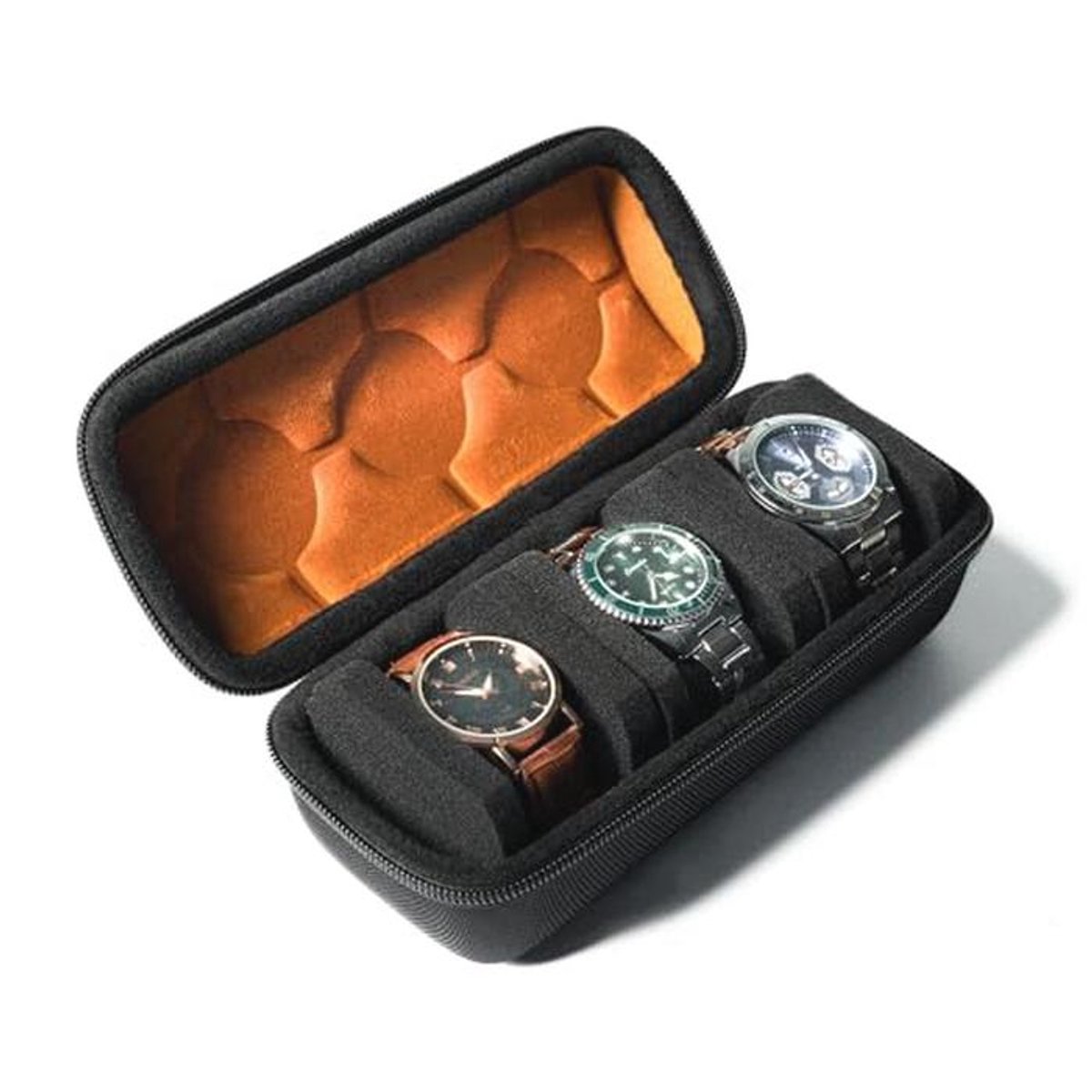 Horloge Roll Case met Anti-Move Kussen - Zwart, voor Reizen en Thuisopslag