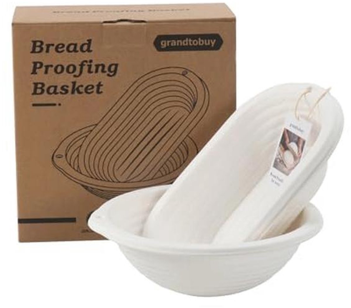 Set van 2 Zuurdesem Bewijsmanden 10" Rond en 11" Ovaal voor Perfect Brood Bakken