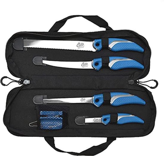 Cuda Vismes en slijper - set, roestvrij staal, 6-delig, 18133, blauw