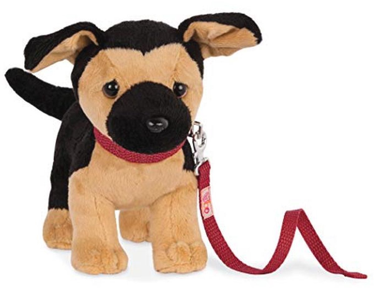 Pluche Duitse Herder Pup 15 cm met Halsband en Lijn