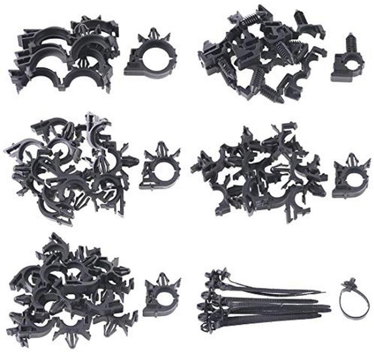 56 Stks Auto Draad Loom Routing Clips - Assortiment van Universele Bedrading Harnas Clips in 6 Maten — cadeau in Cadeau-ideeën - foto 4