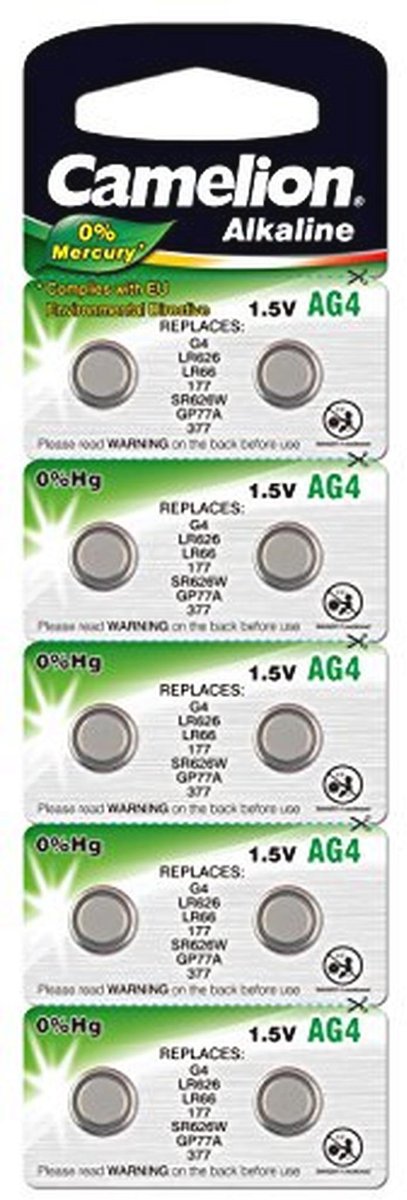 AG4 Knoopcelbatterij 1,5V - Verpakking van 10 Stuks