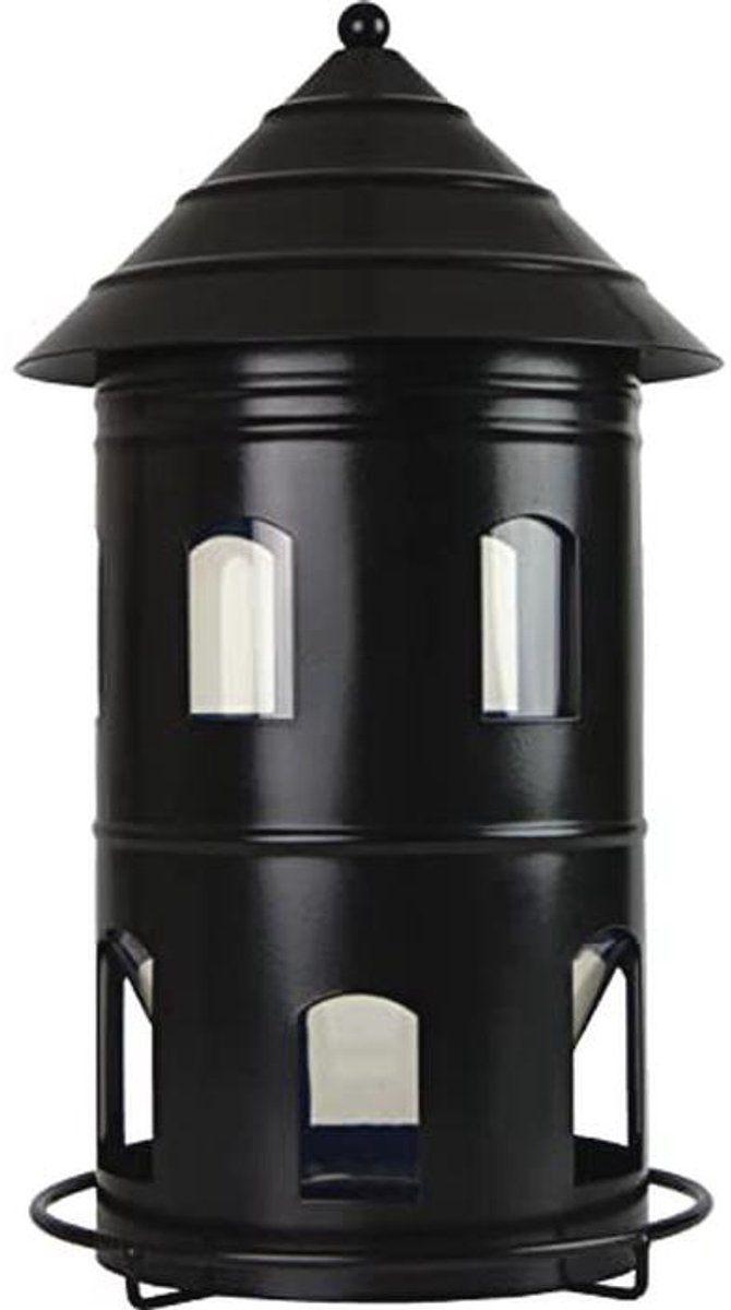 Grote voedersilo voor vogels - 6 liter capaciteit - Zwart