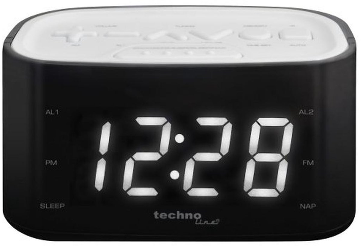 LED Alarm Clock Radio with Play Controller Design - White