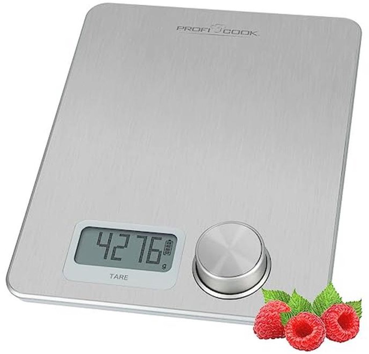 Küchenwaage Edelstahl 5000g - Kinetische Batterielose Waage mit LCD Display