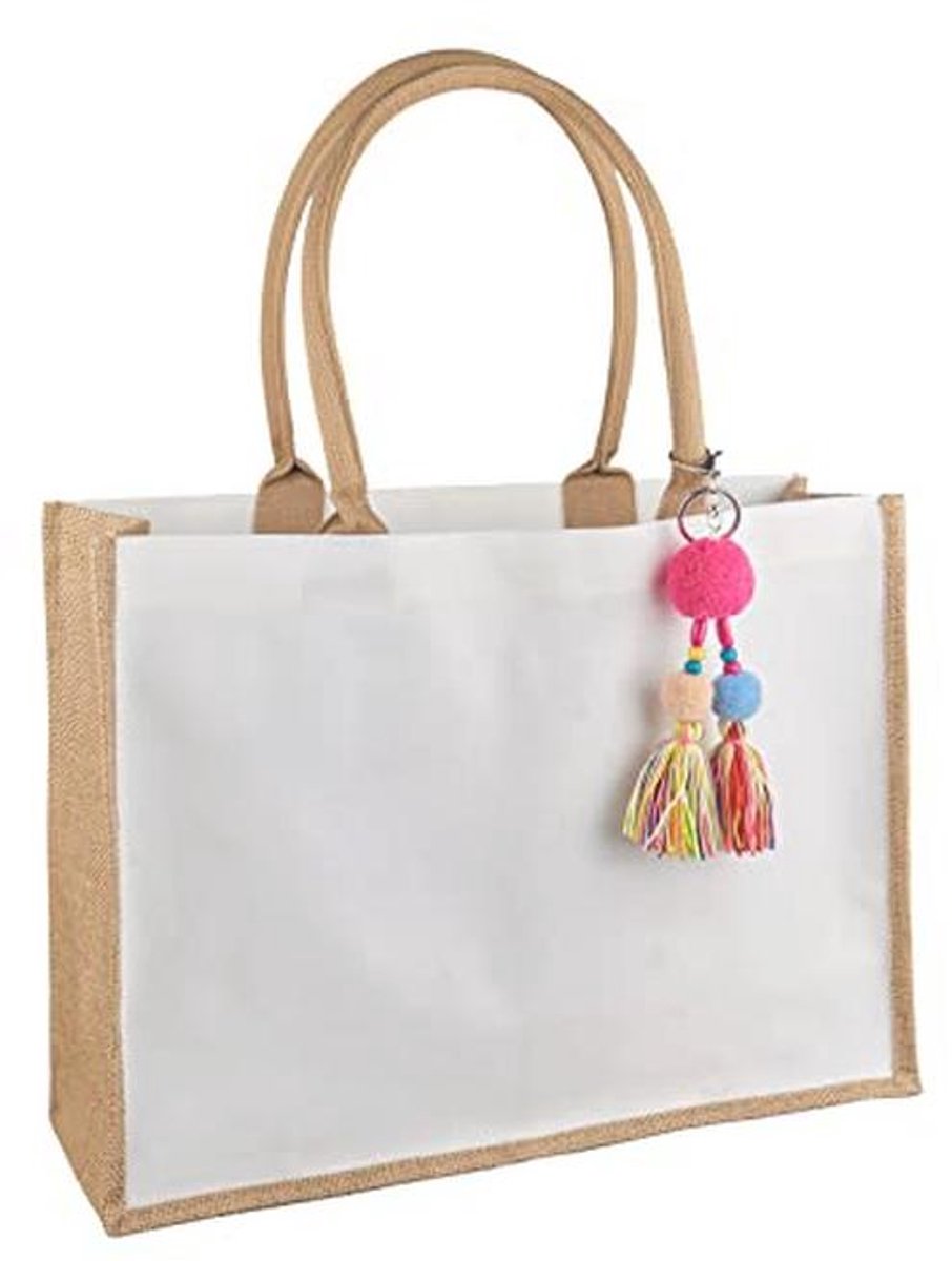Dames Jute Shopper Grote Draagtas Waterdicht voor Strand en Boodschappen