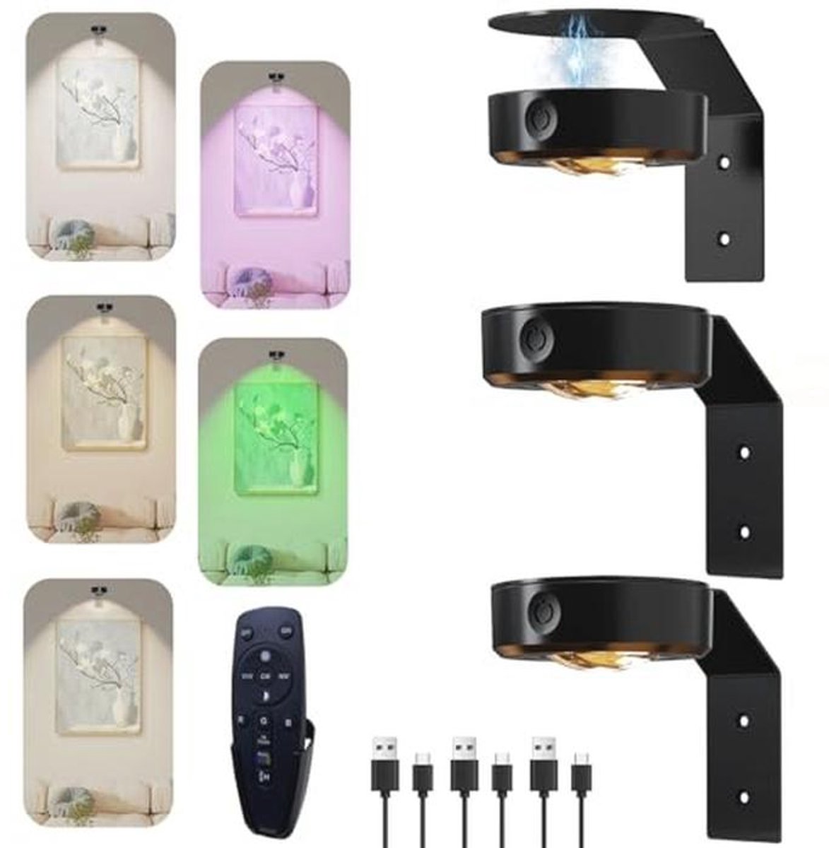 Draadloze fotolamp met afstandsbediening - 16 RGB-kleuren, dimbaar en magnetisch voor wanddecoratie