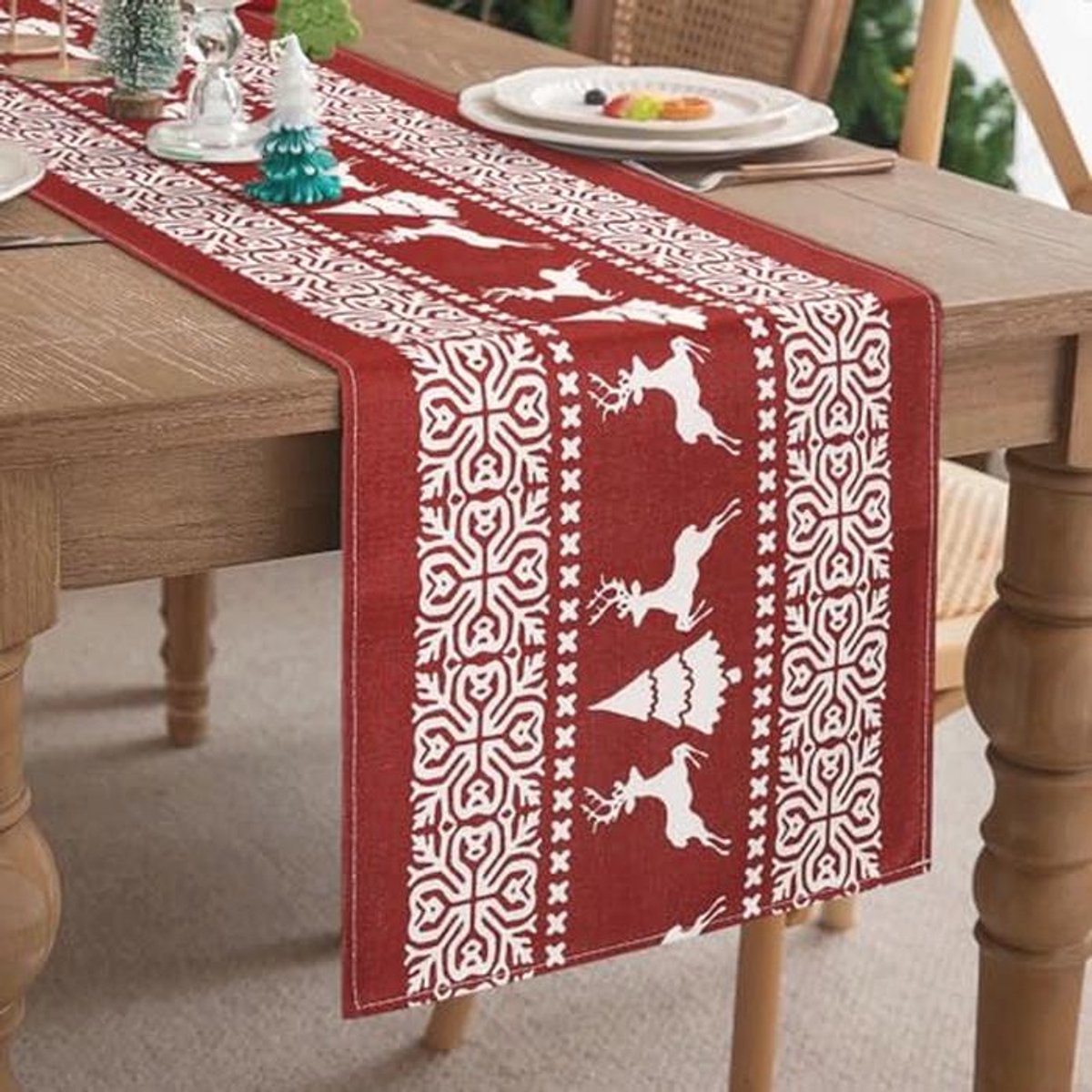 Tafelloper Kerstmis 40 x 140 cm - Winter Decoratie voor Feestdagen