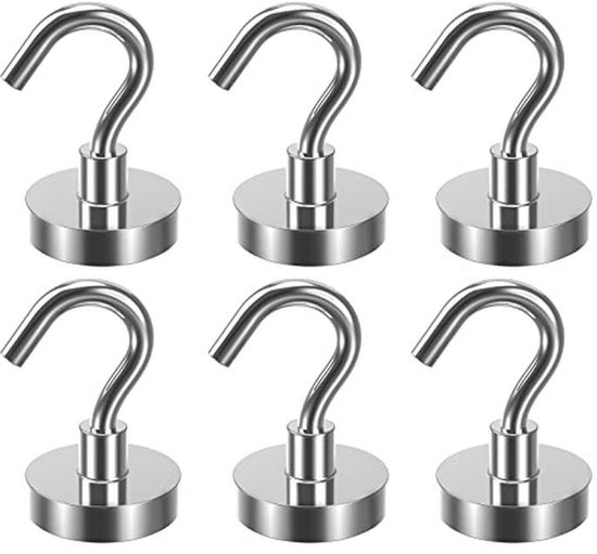 Aenienoe Magneethaken, extra sterk, 15 kg, sterke magneten met haak, 20 mm, magnetische neodymium magneethouder, magnetische haken, haakmagneten om op