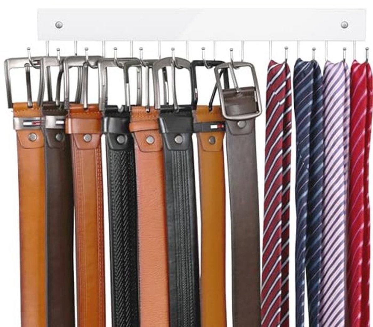 Ruimtebesparende Riem Hanger voor Wandmontage - Houten Organizer met 12 Opbergcapaciteit