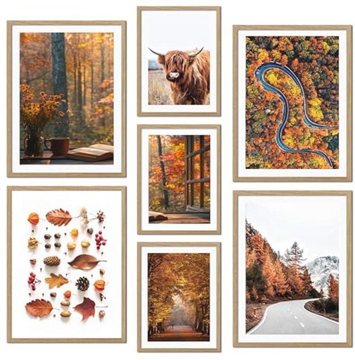 Set van 7 Decoratieve Posters voor Woonkamer en Slaapkamer | Wanddecoratie voor Thuis | Muurprints in Herfststijl